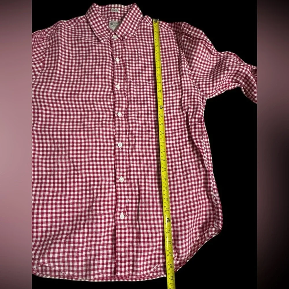 J. Crew Red and White Checkered Casual Shirt